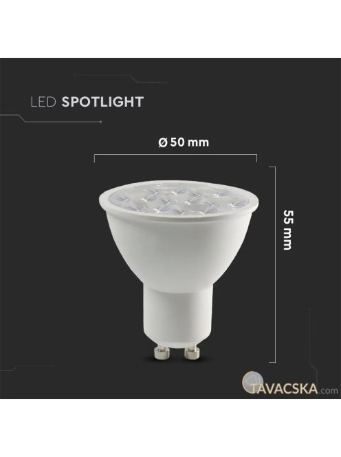 V-TAC GU10 LED spot égő 6W természetes fehér 10° - SKU 20027