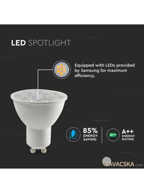 V-TAC GU10 LED spot égő 6W természetes fehér 10° - SKU 20027