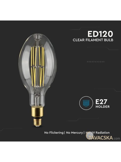 V-TAC 24W E27 hideg fehér filament LED égő 160 Lm/W - SKU 2817