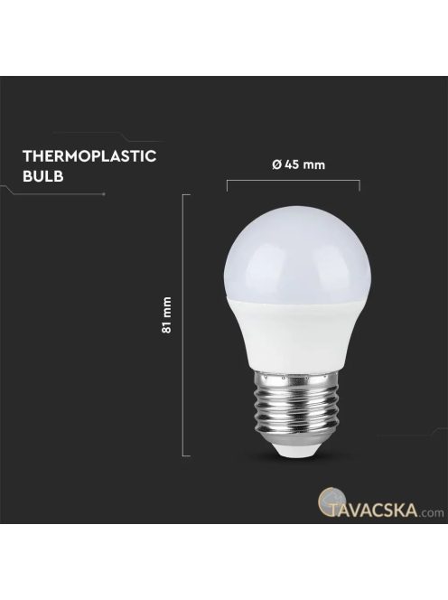 V-TAC 4.5W E27 hideg fehér LED égő - SKU 263
