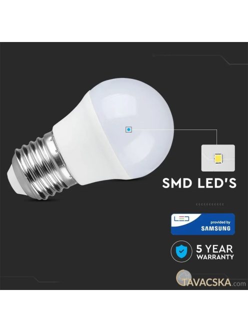 V-TAC 4.5W E27 hideg fehér LED égő - SKU 263