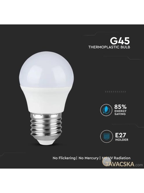 V-TAC 4.5W E27 hideg fehér LED égő - SKU 263