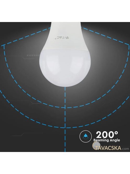 V-TAC 6.5W E27 meleg fehér LED égő - SKU 255