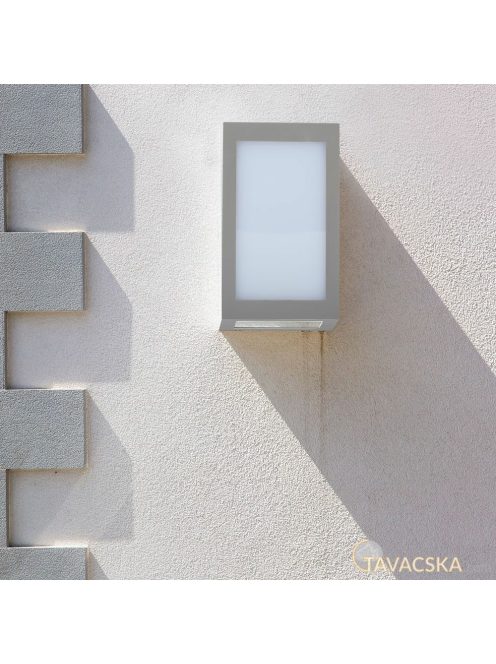 V-TAC 12W kültéri, szürke, szögletes fali LED lámpa hideg fehér - SKU 8339