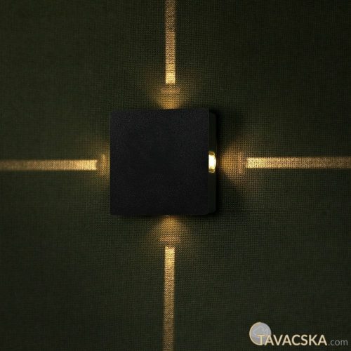 V-TAC 4W kültéri, fekete, szögletes fali LED lámpa természetes fehér - SKU 8212