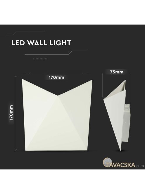 V-TAC 5W kültéri, fehér, fali LED lámpa természetes fehér - SKU 8281