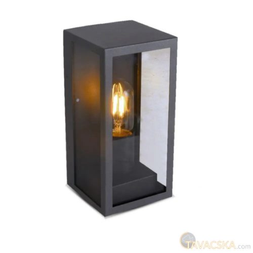 V-TAC alumínium kültéri fali lámpa, matt fekete, E27 foglalattal - SKU 8517