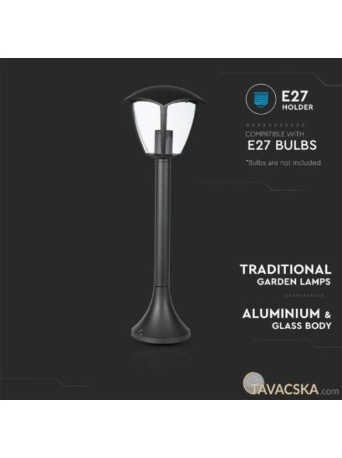 V-TAC kültéri kandeláber, fekete, E27 foglalattal - SKU 7059