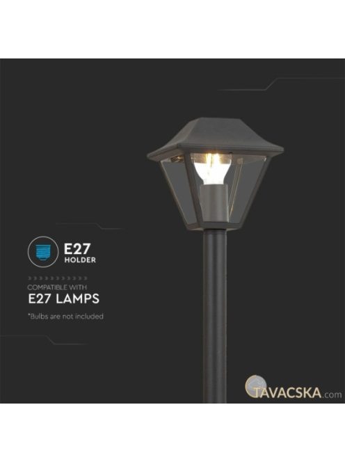 V-TAC kültéri kandeláber, fekete, E27 foglalattal - SKU 8687