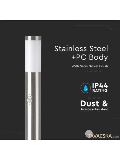 V-TAC kültéri, mozgásérzékelős állólámpa, 110 cm, E27 foglalattal - SKU 8967