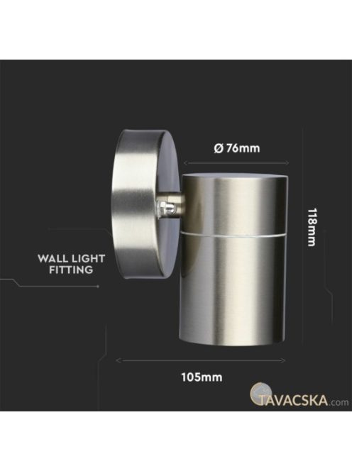 V-TAC kültéri, fali lámpa, GU10 foglalattal - SKU 7506