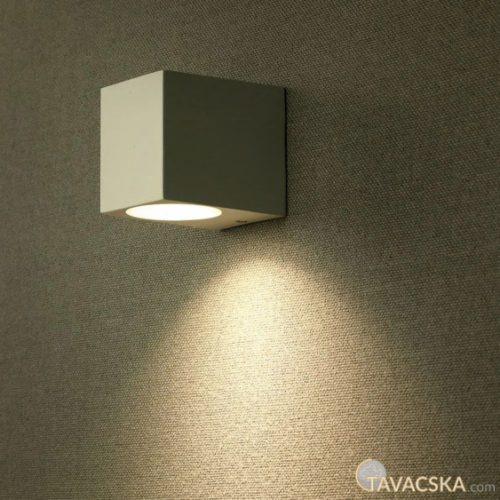 V-TAC kültéri, szögletes, fehér fali lámpa, GU10 foglalattal - SKU 7539