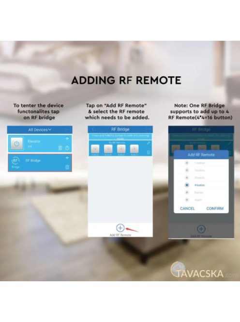 V-TAC Smart - okostelefonról irányítható, rádiófrekvenciás távirányító - SKU 8466