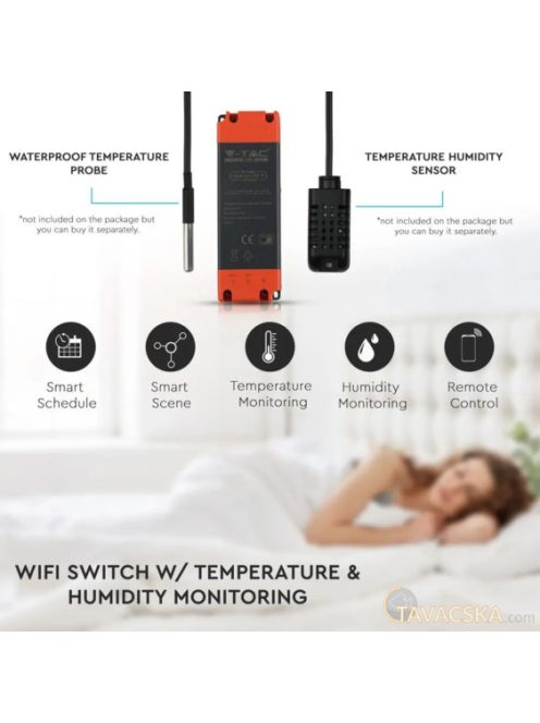 V-TAC Smart - hőmérséklet- és páratartalom szabályzó