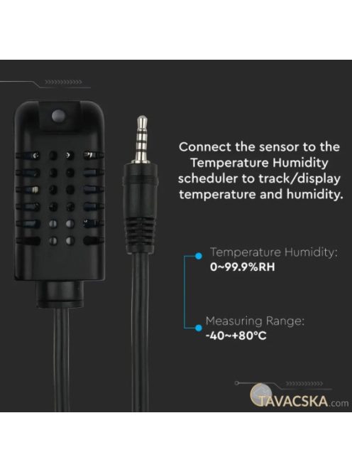V-TAC Smart IP20 hőmérséklet- és páratartalom érzékelő - SKU 8468