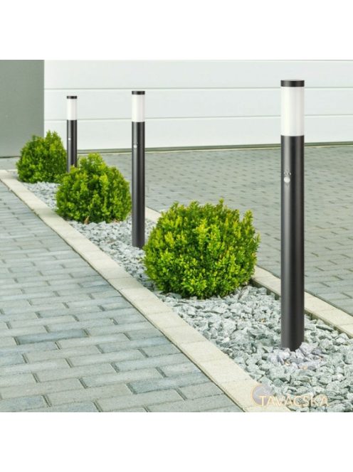 V-TAC kültéri, mozgásérzékelős fekete állólámpa, 110 cm, E27 foglalattal - SKU 8983