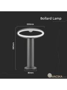 V-TAC kültéri 9W lámpaernyős állólámpa 30 cm, természetes fehér - SKU 5155