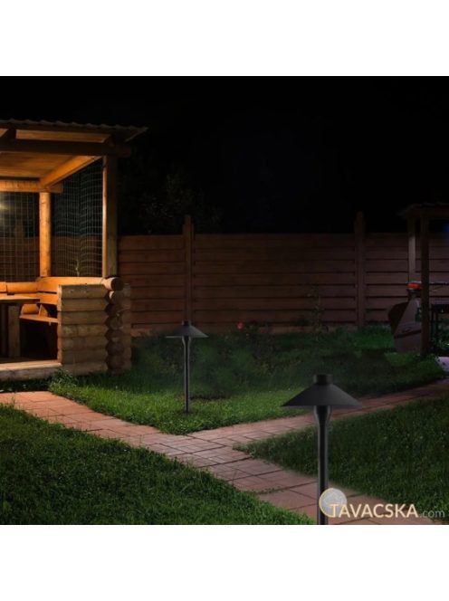 V-TAC leszúrható 7W kerti LED lámpa, fekete házzal, hideg fehér - SKU 20318