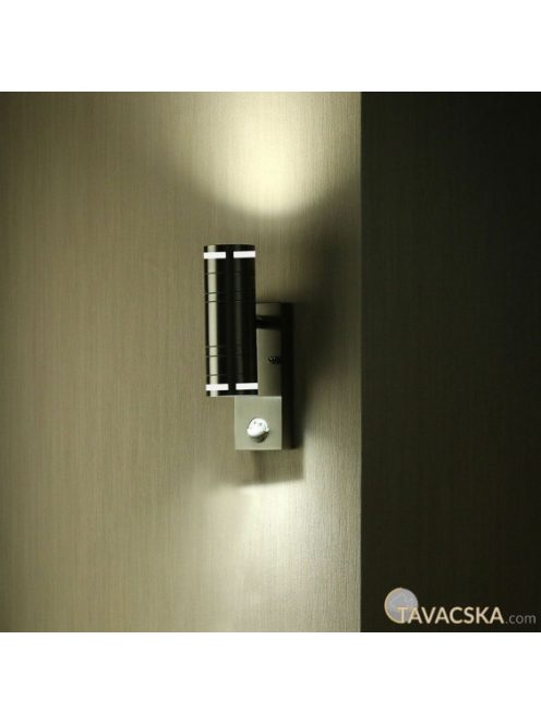 V-TAC kültéri, fali lámpa, 2xGU10 foglalattal, mozgásérzékelővel - SKU 5157