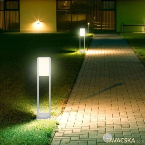 V-TAC 10W kültéri LED lámpa oszlop 80 cm, meleg fehér, fehér házzal - SKU 20116