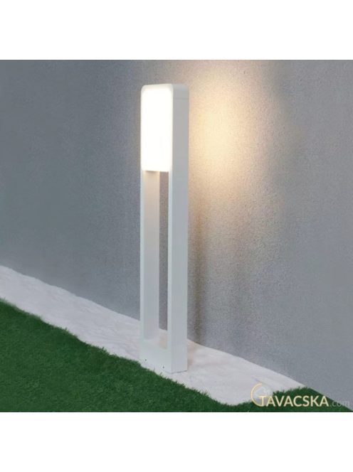 V-TAC 10W kültéri LED lámpa oszlop 80 cm, meleg fehér, fehér házzal - SKU 20116