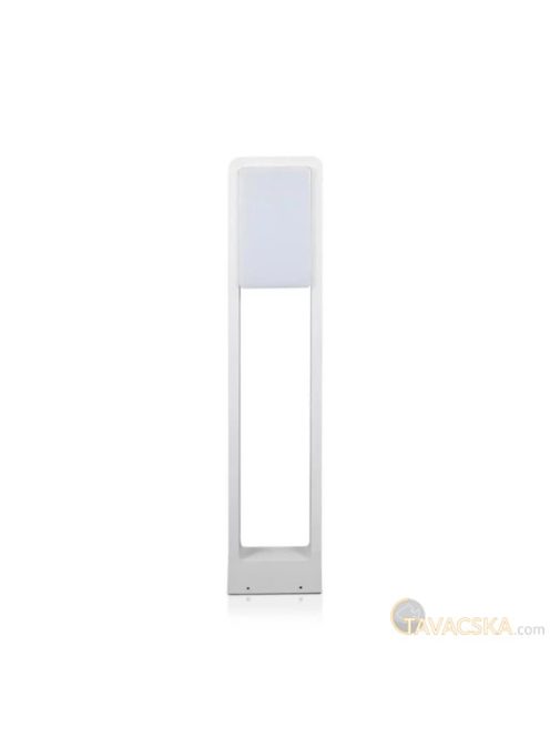 V-TAC 10W kültéri LED lámpa oszlop 80 cm, meleg fehér, fehér házzal - SKU 20116