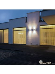   V-TAC 9W kültéri, téglatest alakú, fali LED lámpa, szürke házzal, meleg fehér - SKU 218239