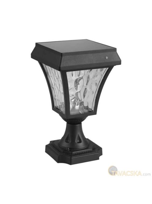 V-TAC 2W napelemes LED állólámpa, IP65, állítható színhőmérséklettel, matt fekete házzal - SKU 2890