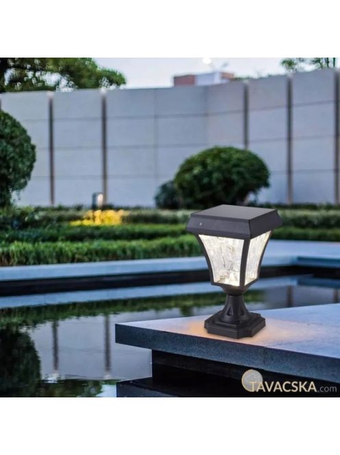V-TAC 2W napelemes LED állólámpa, IP65, állítható színhőmérséklettel, matt fekete házzal - SKU 2890