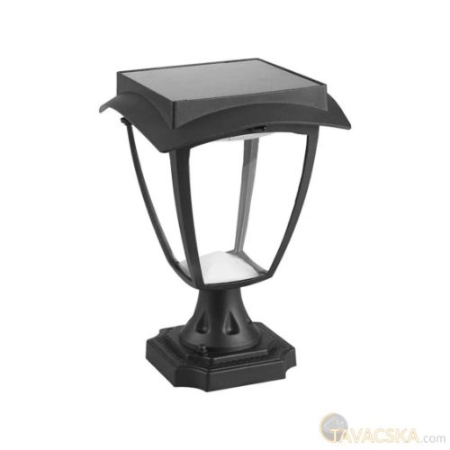 V-TAC 2W napelemes LED állólámpa, IP65, meleg - hideg fehér fénnyel, matt fekete házzal - SKU 2893