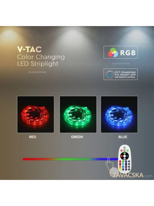 V-TAC 15W okos LED szalag szett, RGB+CCT - SKU 2910