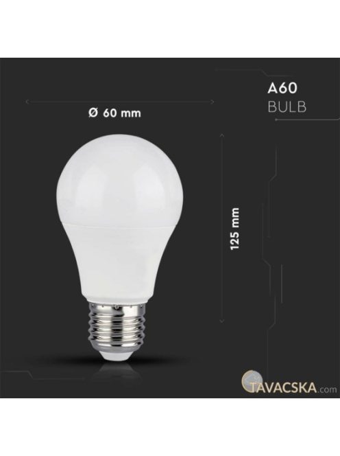 V-TAC E27 okos A60 LED égő 11W RGB+CCT - SKU 212752