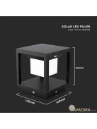 V-TAC fekete házas 2W napelemes LED 16 cm állólámpa, IP65, meleg fehér - SKU 6805
