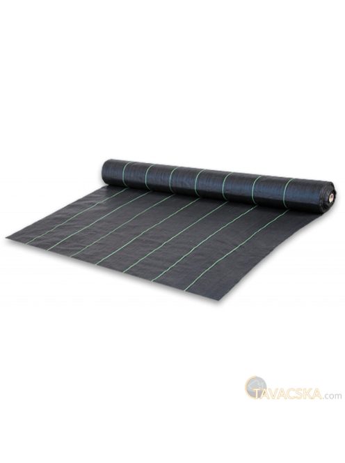 Talajtakaró geotextília fekete UV, 70g, 1,6x100m