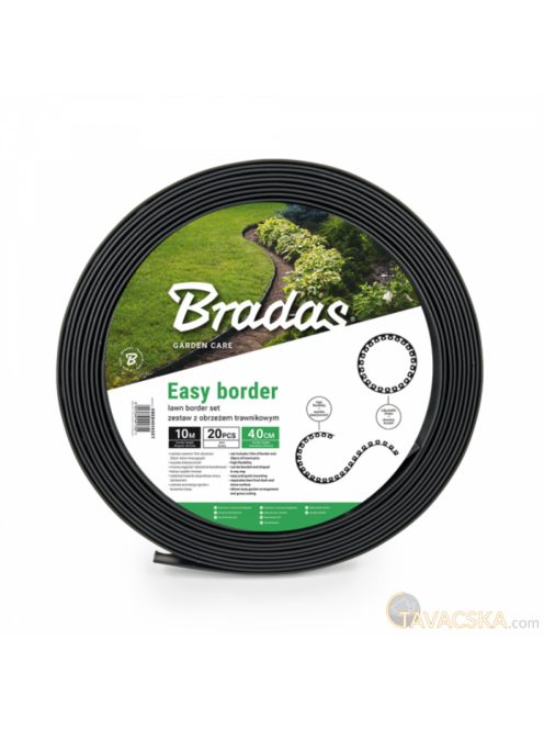 Gyepszegély szett Easy Border FEKETE  (4,0cm*10m fekete szegély + 20db leszúró tüske)