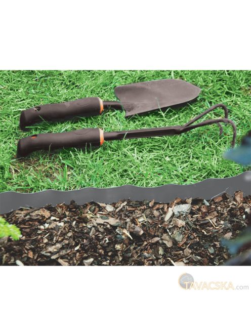 Gyepszegély, hullámos 15cm/9m szürke
