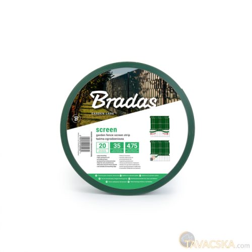 Bradas Kerítéstakaró szalag 4,75cm x 35m, 450g/m2, + klipsz 20db, zöld TOB45047535GRL