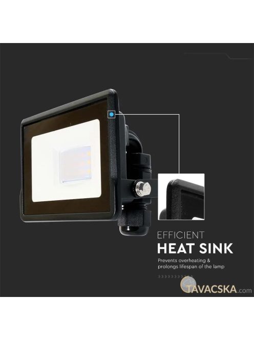 V-TAC okos LED reflektor 10W RGB+CCT, fekete házzal - SKU 3006