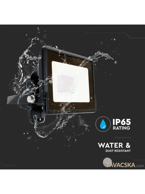 V-TAC okos LED reflektor 10W RGB+CCT, fekete házzal - SKU 3006