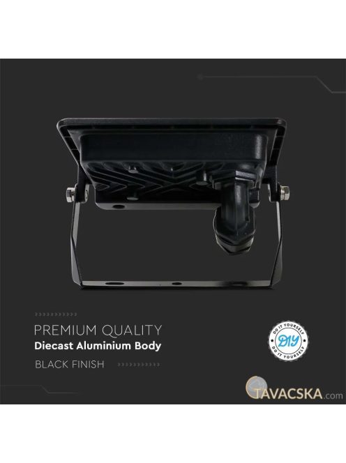 V-TAC okos LED reflektor 10W RGB+CCT, fekete házzal - SKU 3006