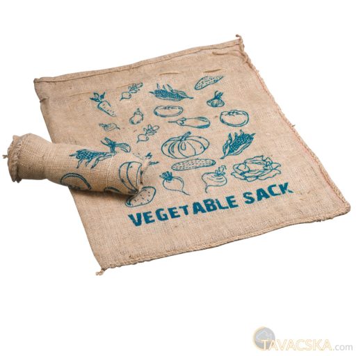Jutazsák, 49,5x45,7cm, gyümölcs- és zöldségtároláshoz, 2 db-os szett, 22l literes, mintás