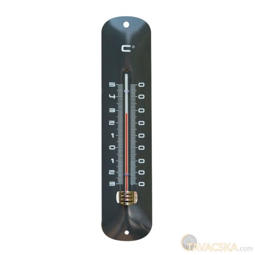 Fali hőmérő epoxi fémből, antracitszürke, 30x6,5x1cm
