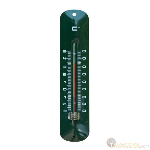 Hőmérő kültéri, fém, zöld, 30x6,5x1cm 