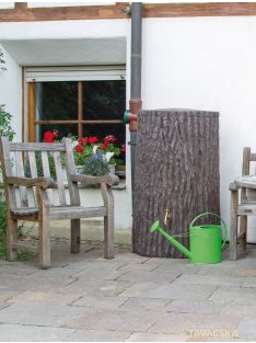   Esővízgyűjtő -Evergreen- 475 L sötétbarna, nagy fatörzs csap nélkül