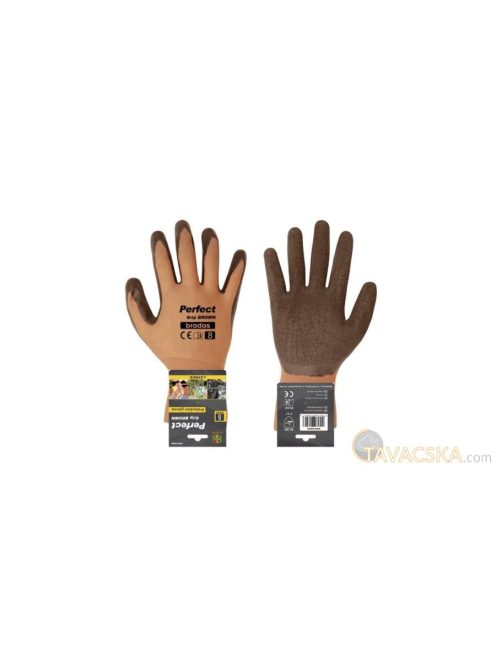 Kesztyű  PERFECT GRIP BROWN latex 10 méret